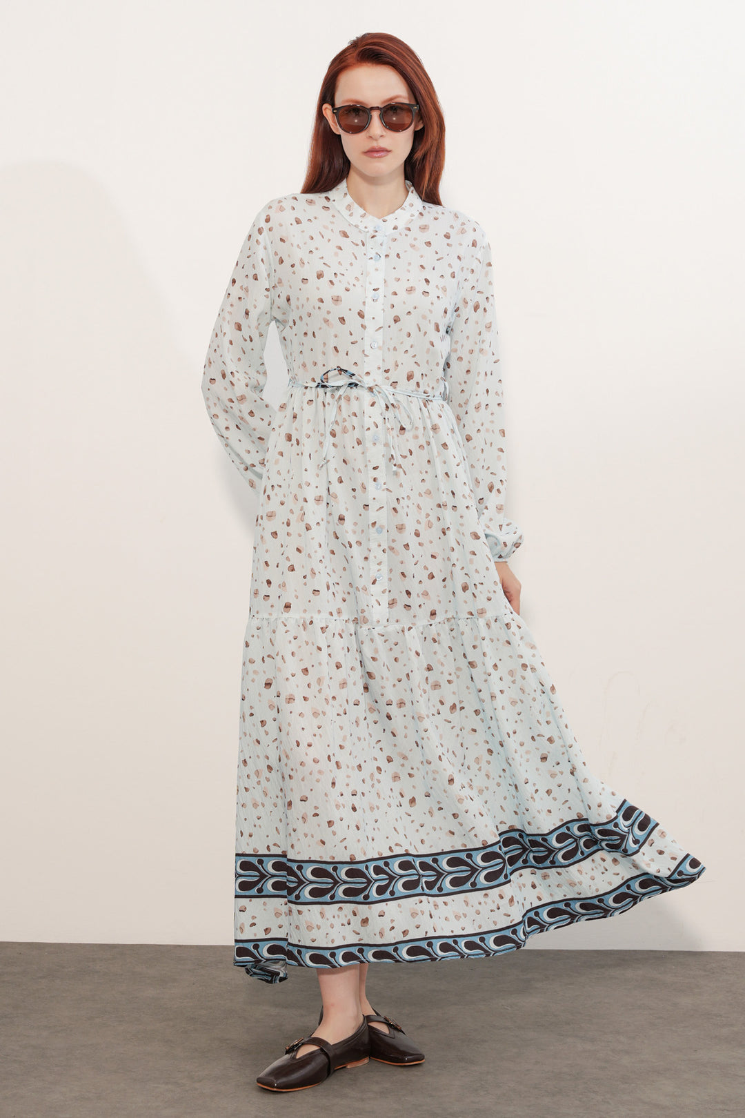 Bigdart Robe Femme Longue Imprimée Modeste 2586 - Bleu clair