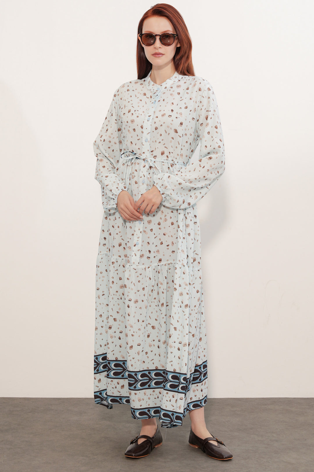 Bigdart Robe Femme Longue Imprimée Modeste 2586 - Bleu clair