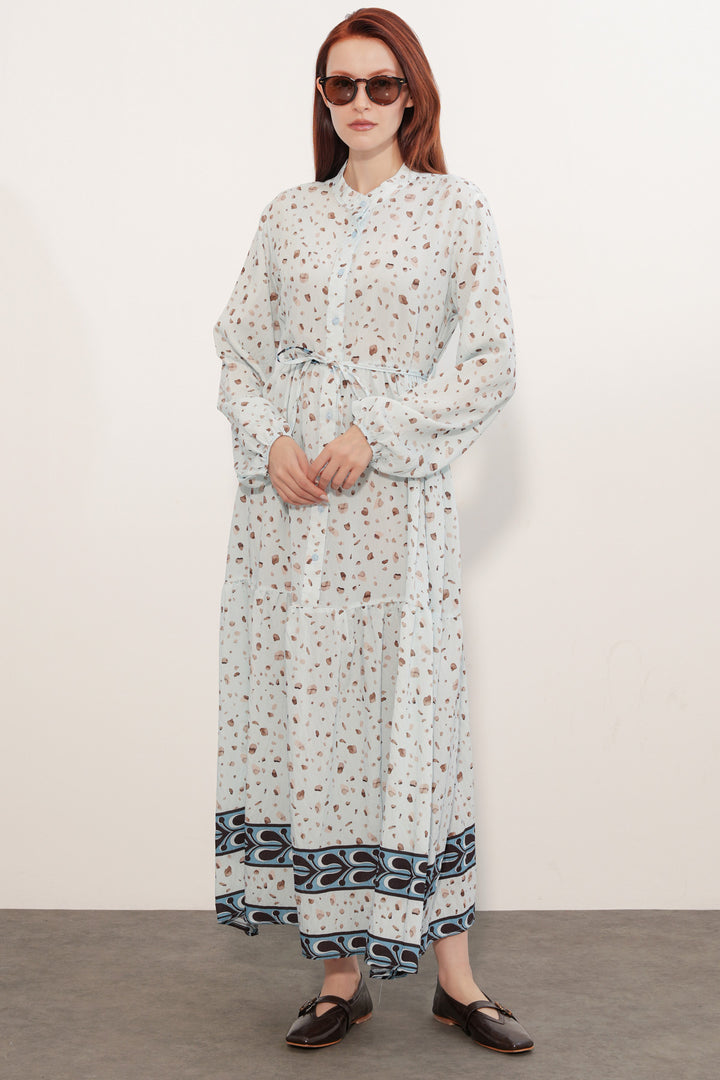 Bigdart Robe Femme Longue Imprimée Modeste 2586 - Bleu clair