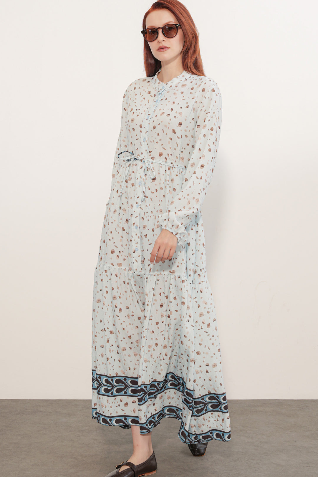 Bigdart Robe Femme Longue Imprimée Modeste 2586 - Bleu clair