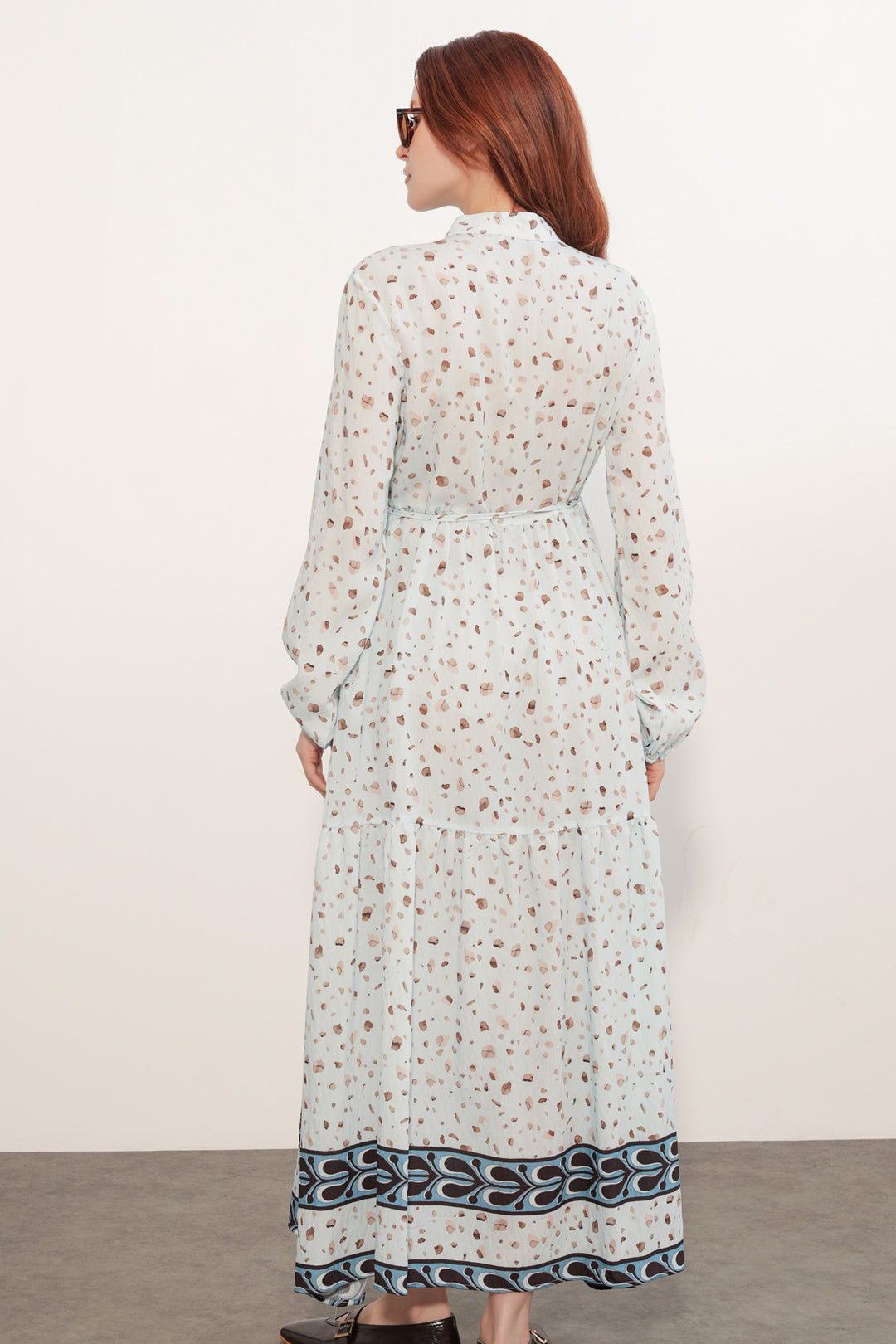 Bigdart Robe Femme Longue Imprimée Modeste 2586 - Bleu clair