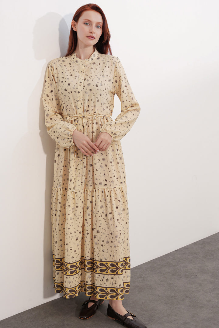 Bigdart Robe Femme Longue Imprimée Modeste 2586 - Jaune clair