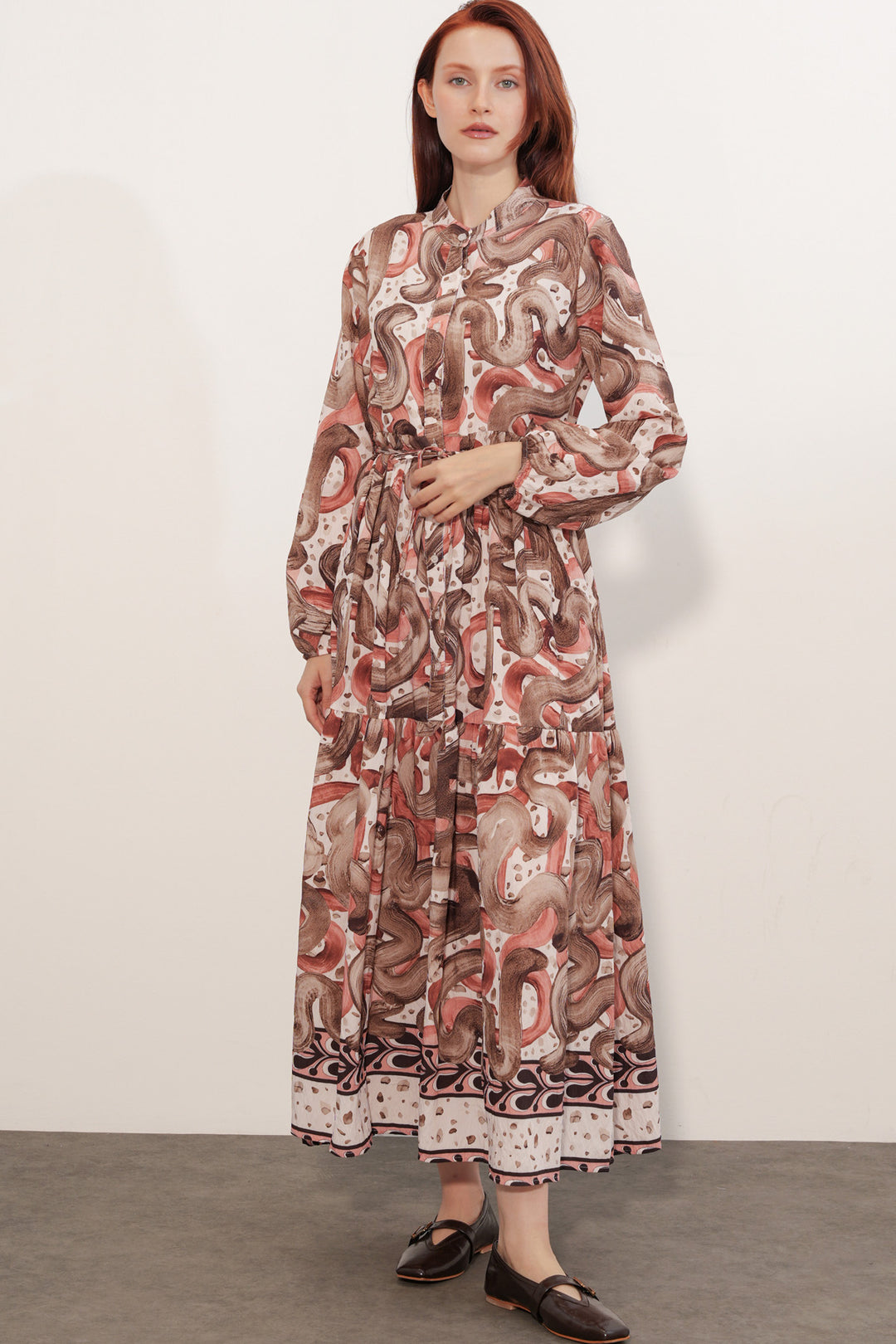 Bigdart Robe Femme Longue Imprimée Modeste 2586 - Marron