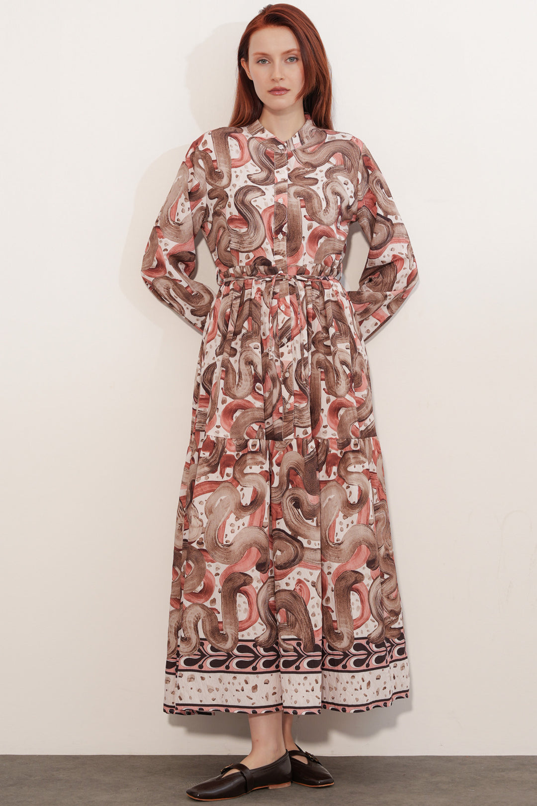 Bigdart Robe Femme Longue Imprimée Modeste 2586 - Marron