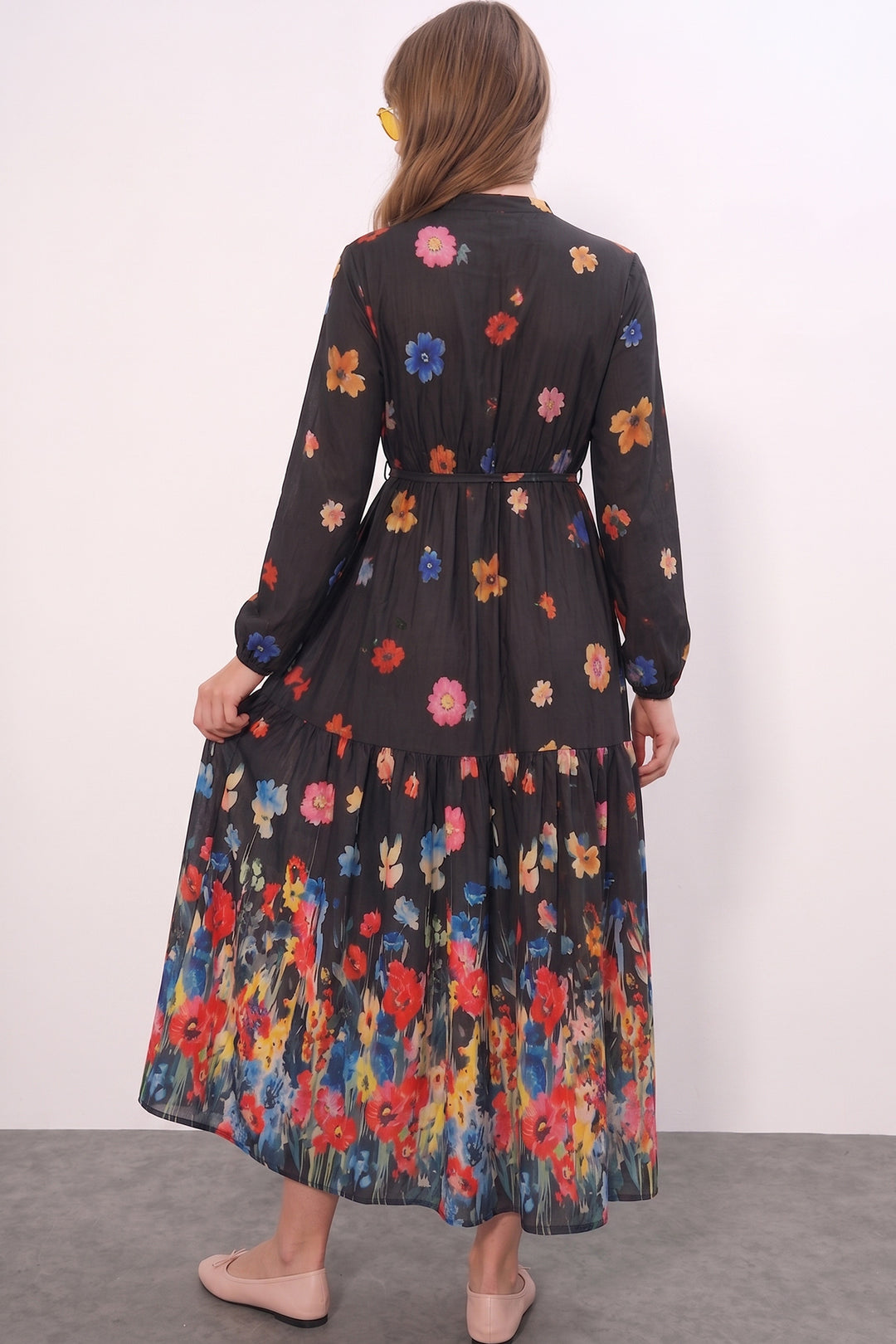 Bigdart Robe Femme Longue Imprimée Modeste 2586 - Noir