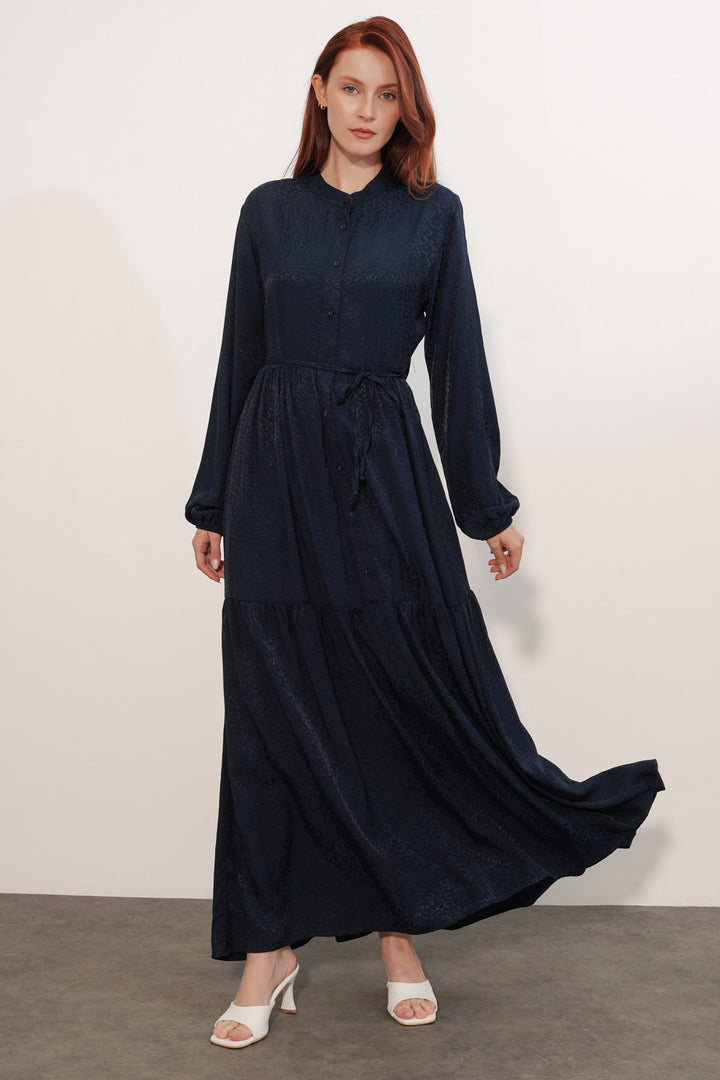 Bigdart Robe Femme Longue Imprimée Modeste 2586 - Bleu marine