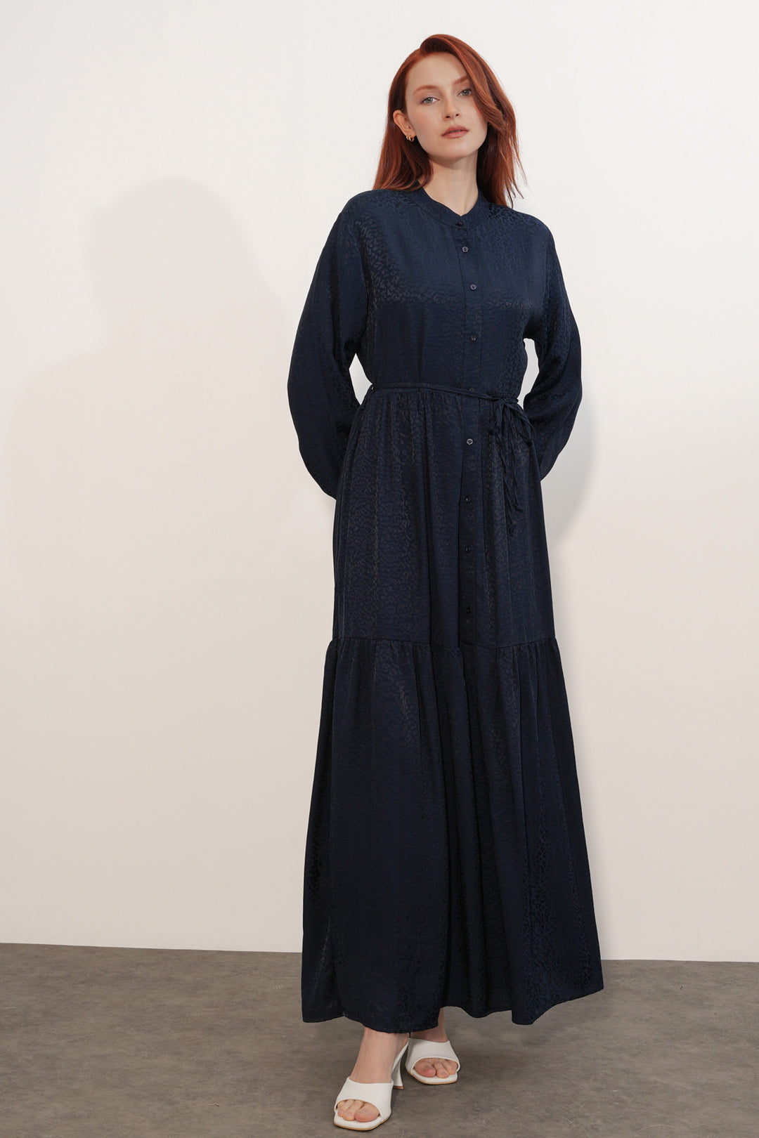 Bigdart Robe Femme Longue Imprimée Modeste 2586 - Bleu marine