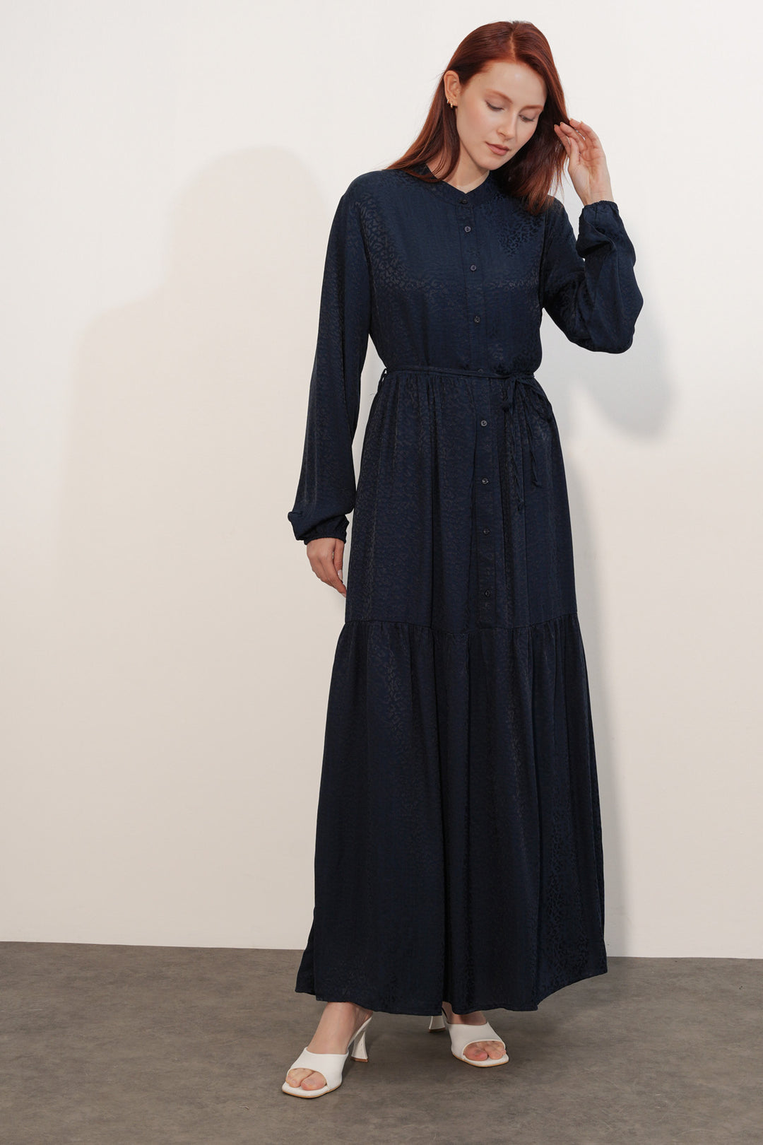 Bigdart Robe Femme Longue Imprimée Modeste 2586 - Bleu marine