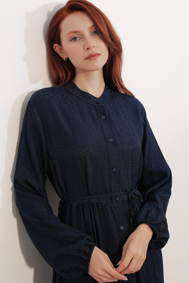 Bigdart Robe Femme Longue Imprimée Modeste 2586 - Bleu marine