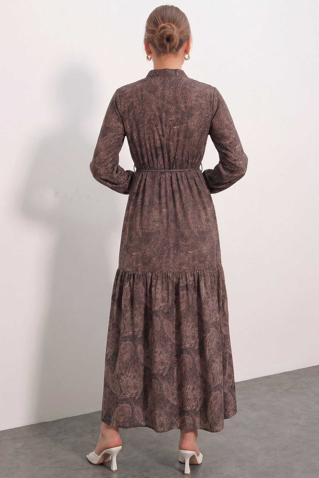 Bigdart Robe longue modeste à motifs pour femme 2586 - Marron