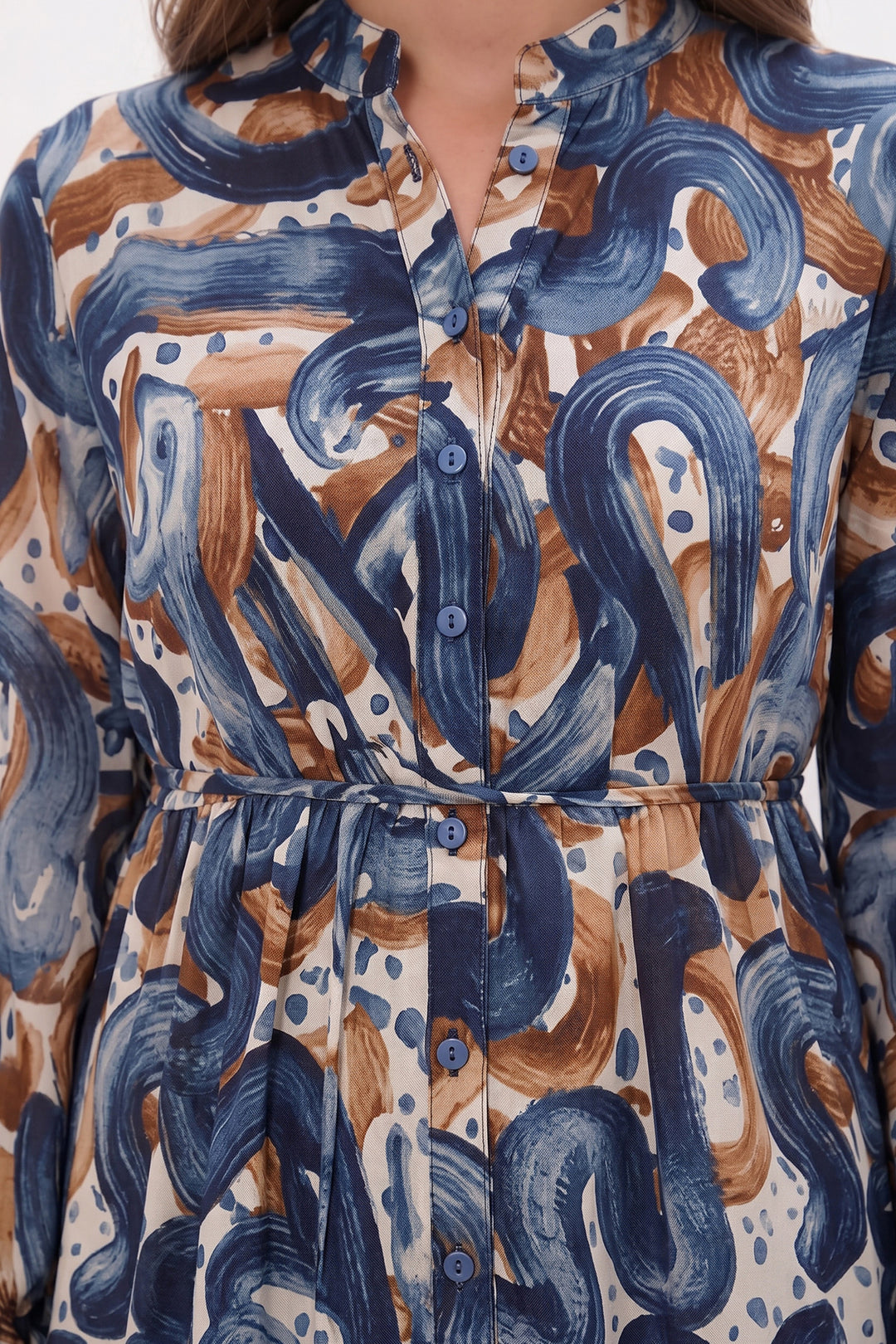Bigdart Robe longue modeste à motifs pour femme 2586 - Bleu