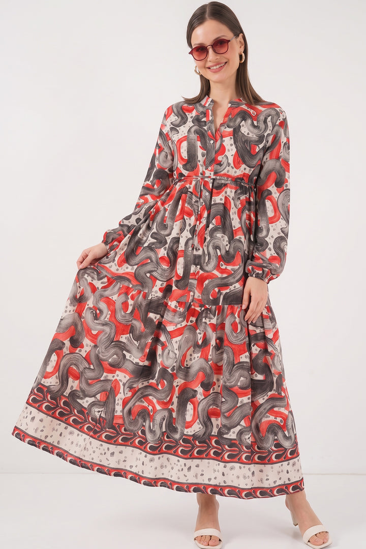 Bigdart Robe longue modeste à motifs pour femme 2586 - nar