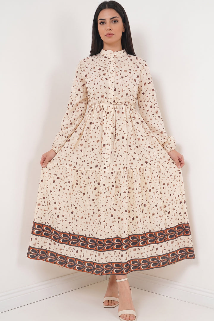 Bigdart Robe longue modeste à motifs pour femme 2586 - Rose