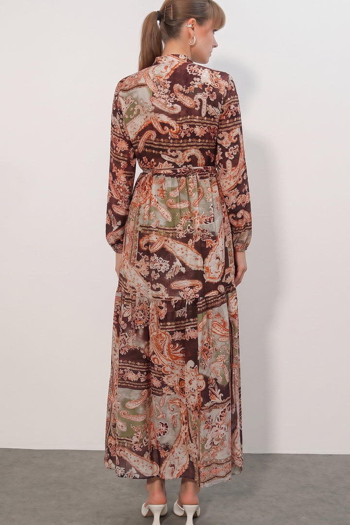 Bigdart Robe longue modeste à motifs pour femme 2586 - Poudre
