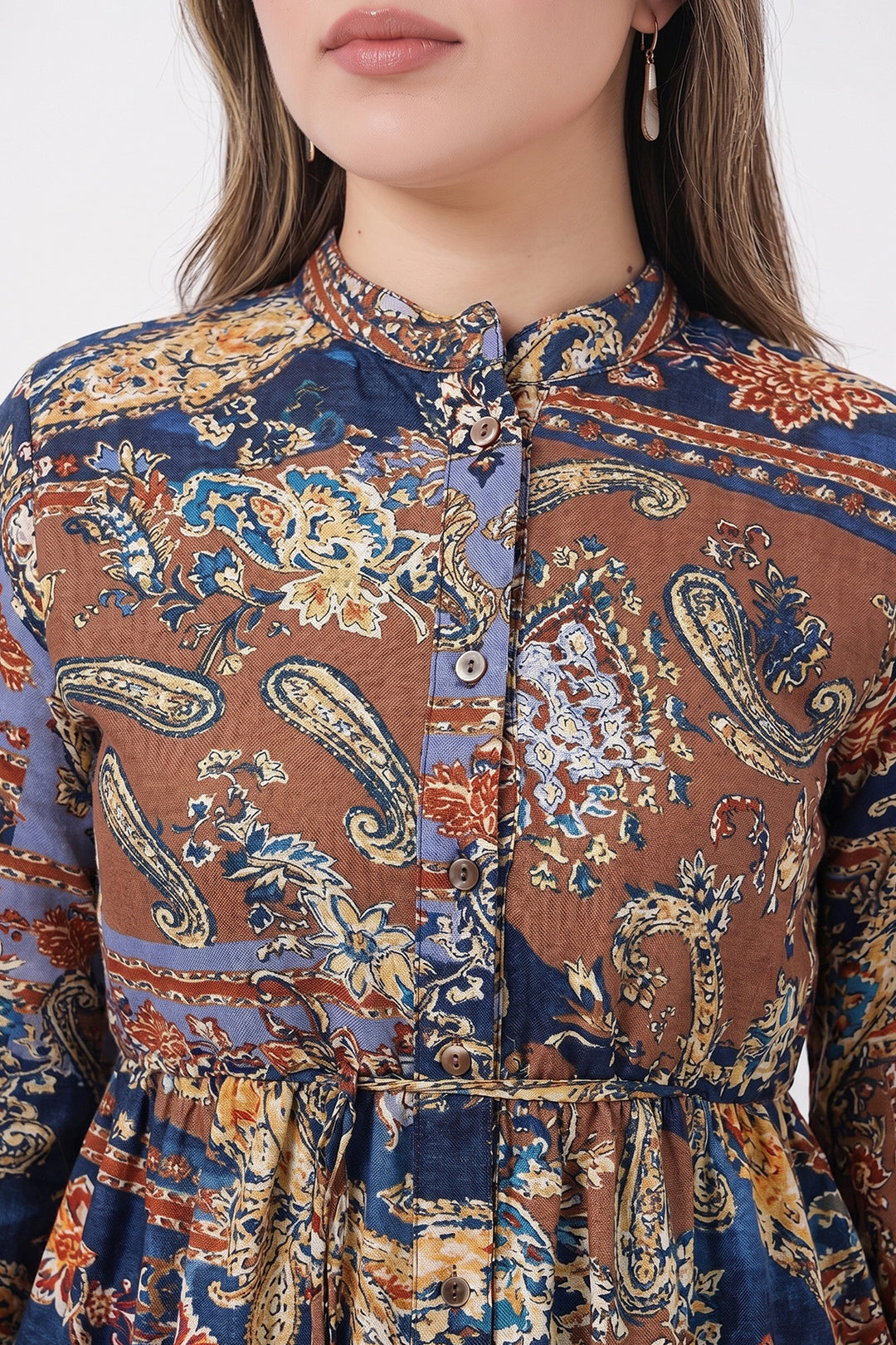 Bigdart Robe longue modeste à motifs pour femme 2586 - Bleu roi