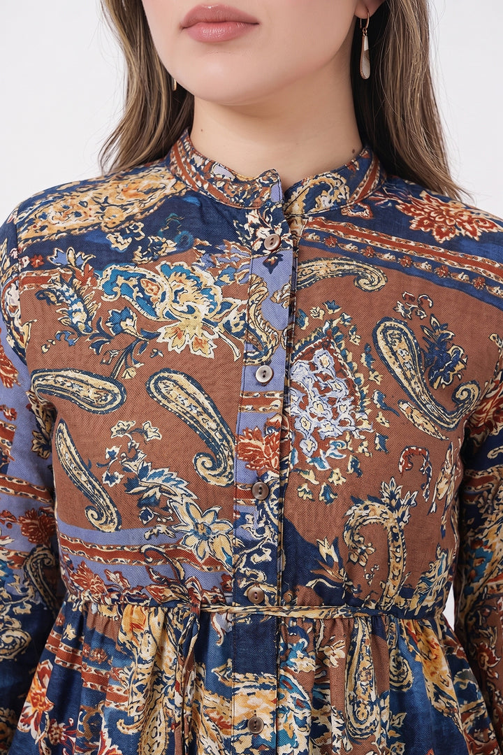 Bigdart Robe longue modeste à motifs pour femme 2586 - Bleu roi