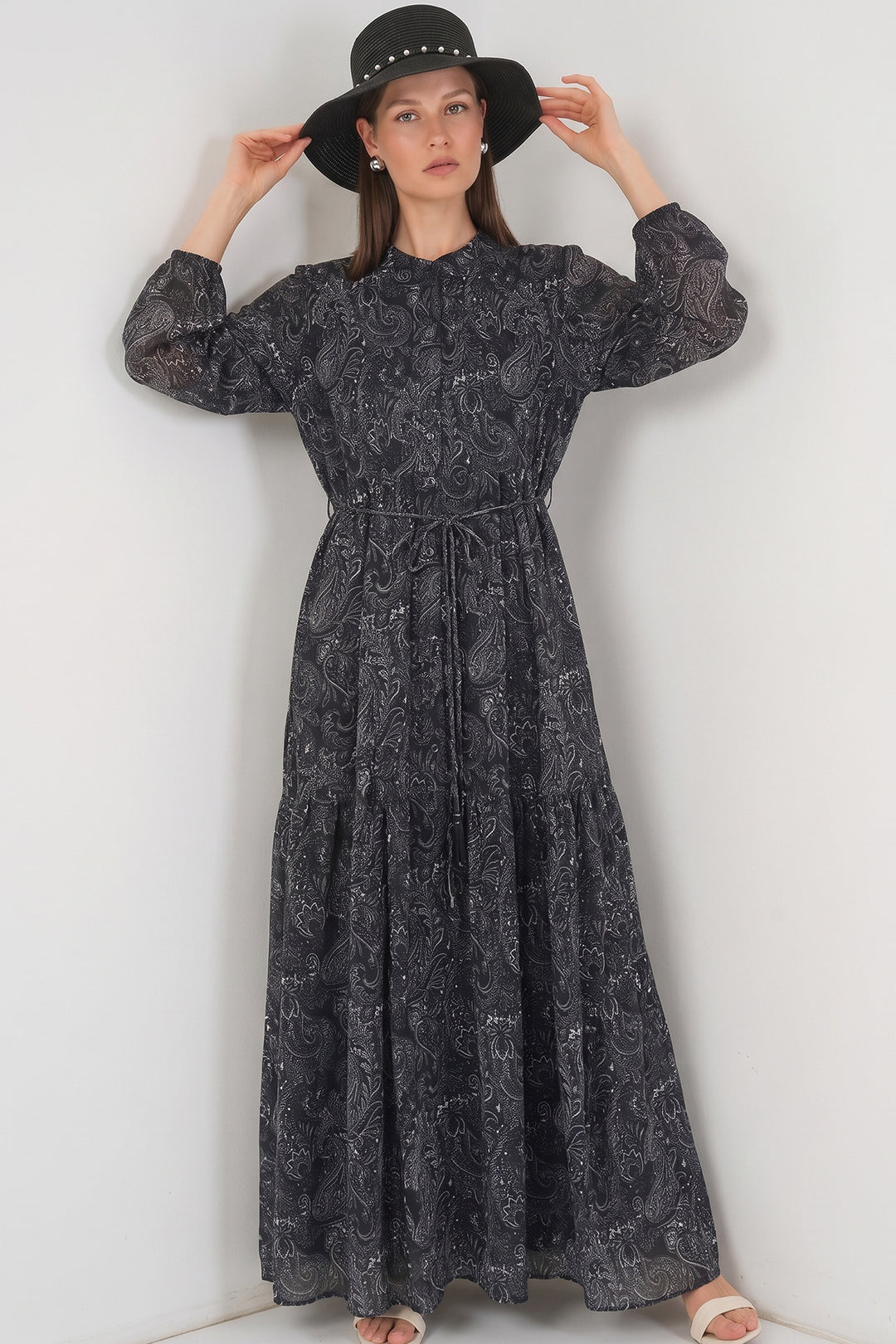 Bigdart Robe Femme Longue Imprimée Modeste 2586 - Noir