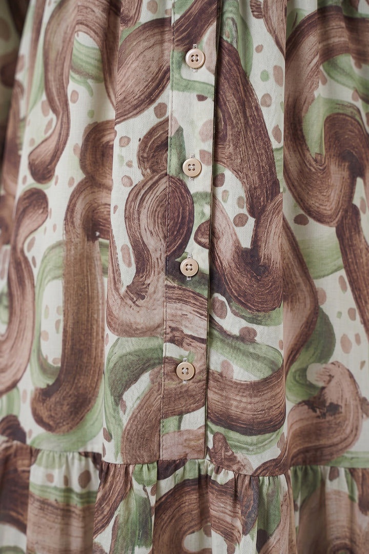 Bigdart Robe longue modeste à motifs pour femme 2586 - Vert