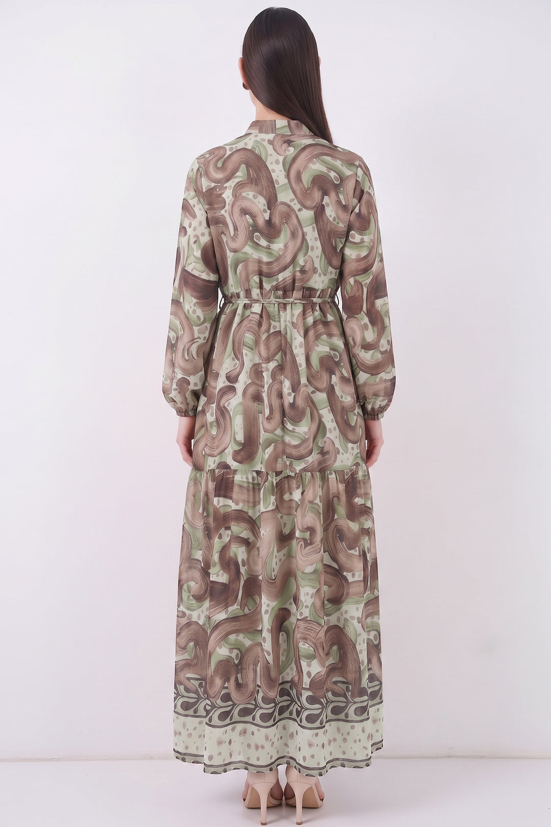 Bigdart Robe longue modeste à motifs pour femme 2586 - Vert