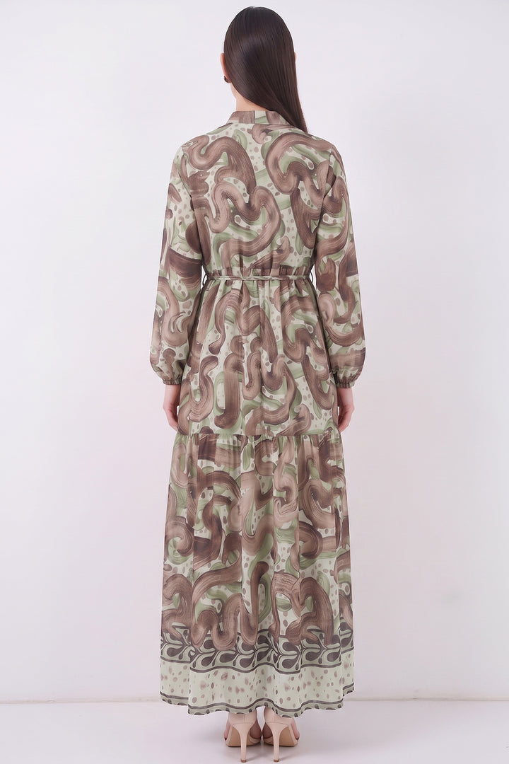Bigdart Robe longue modeste à motifs pour femme 2586 - Vert