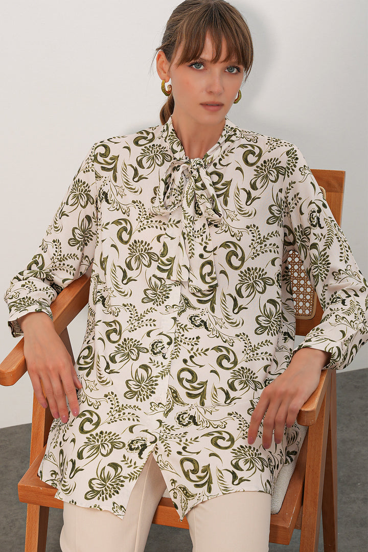 Bigdart Tunique longue à motifs pour femme 5998 - Kaki