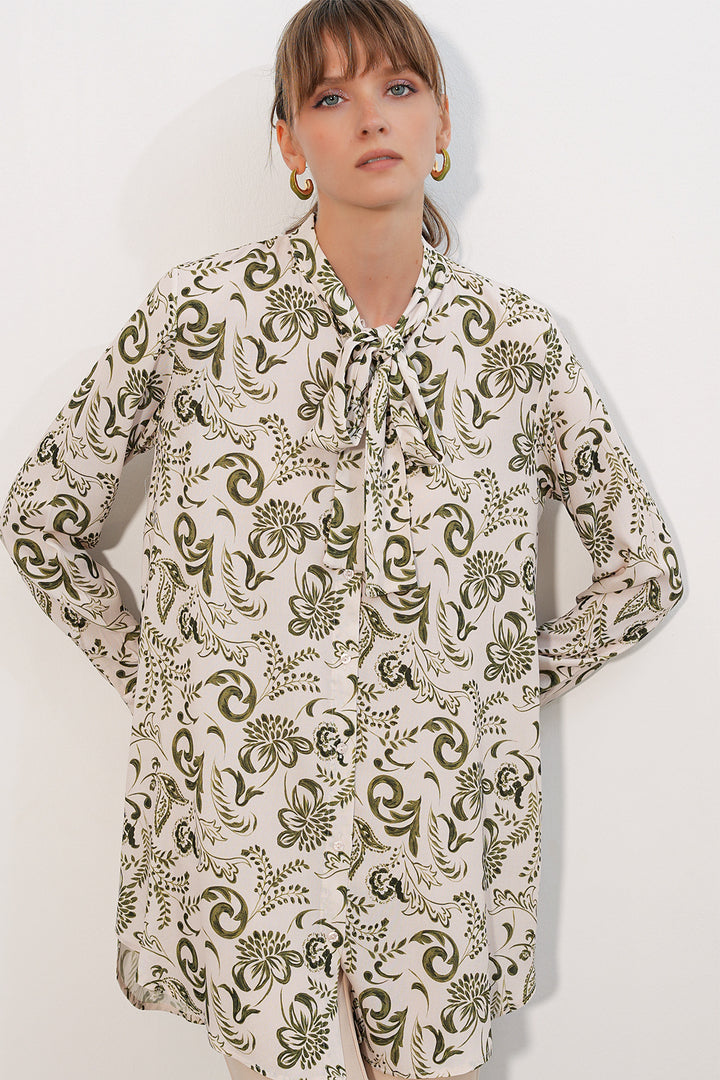 Bigdart Tunique longue à motifs pour femme 5998 - Kaki