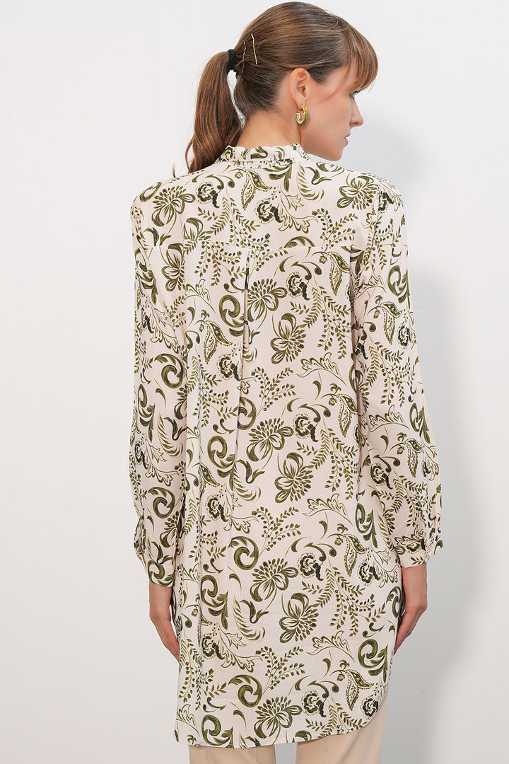 Bigdart Tunique longue à motifs pour femme 5998 - Kaki