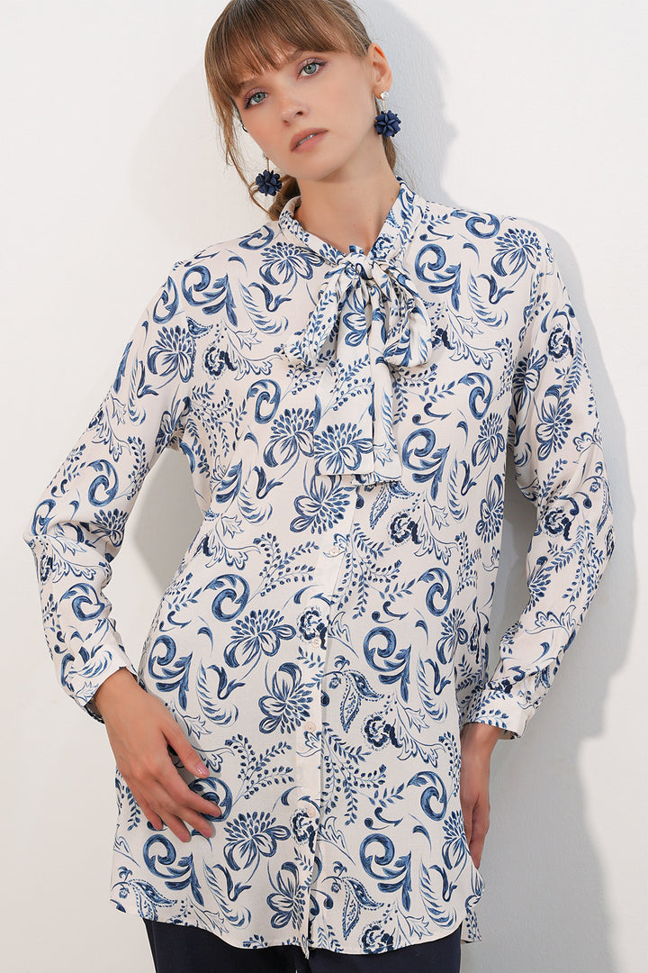 Bigdart Tunique longue à motifs pour femme 5998 - Bleu