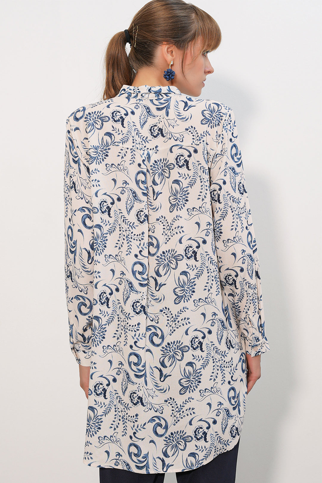 Bigdart Tunique longue à motifs pour femme 5998 - Bleu