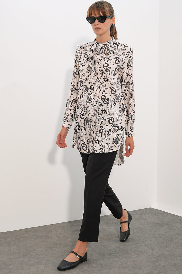 Bigdart Tunique longue à motifs pour femme 5998 - Noir