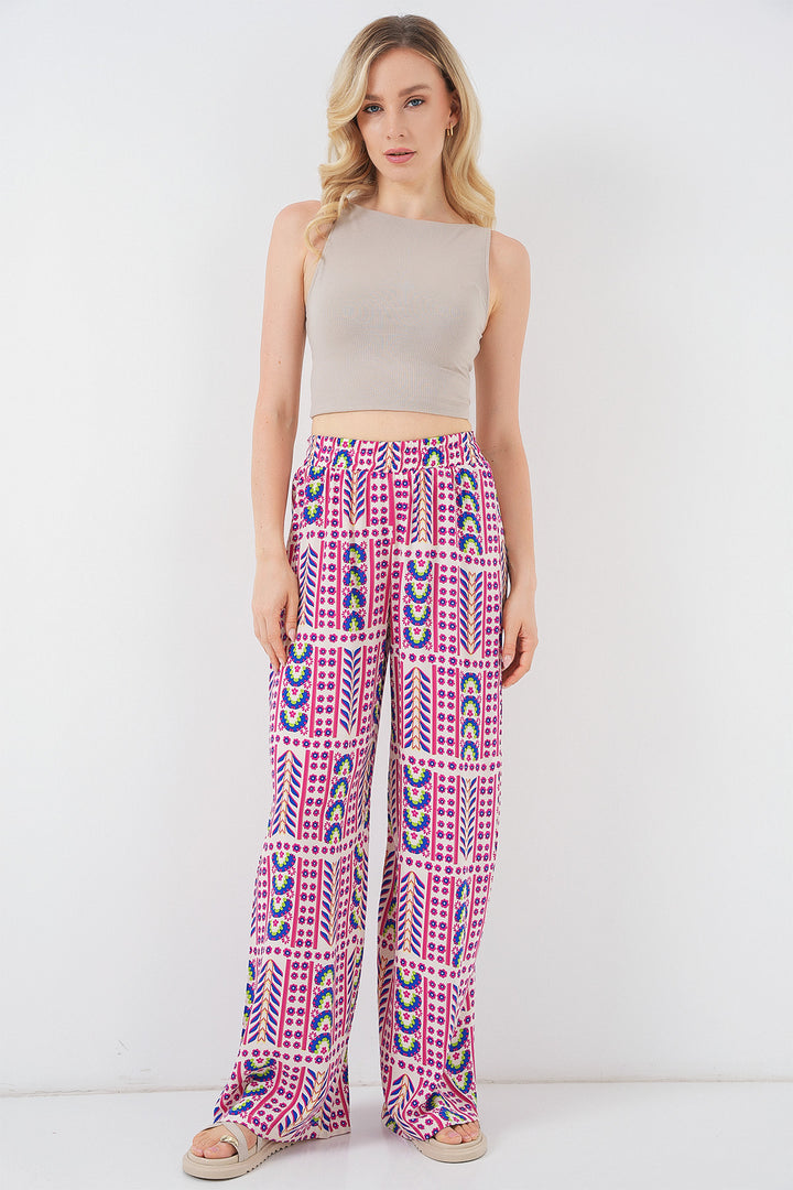 Bigdart Pantalon en Viscose Imprimé Femme 6749 - Fuchsia