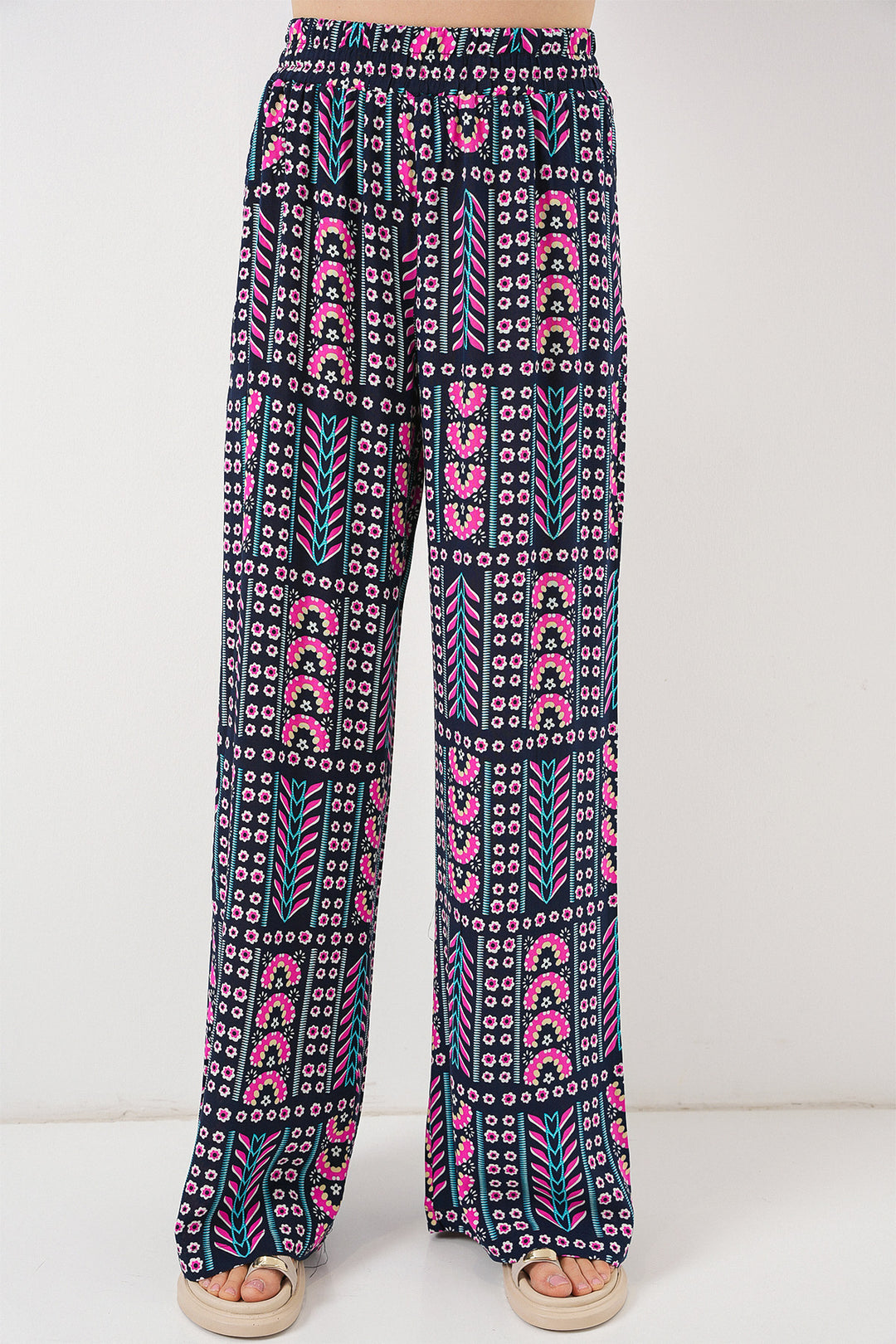 Bigdart Pantalon en viscose modélisé pour femme 6749 - Bleu marine