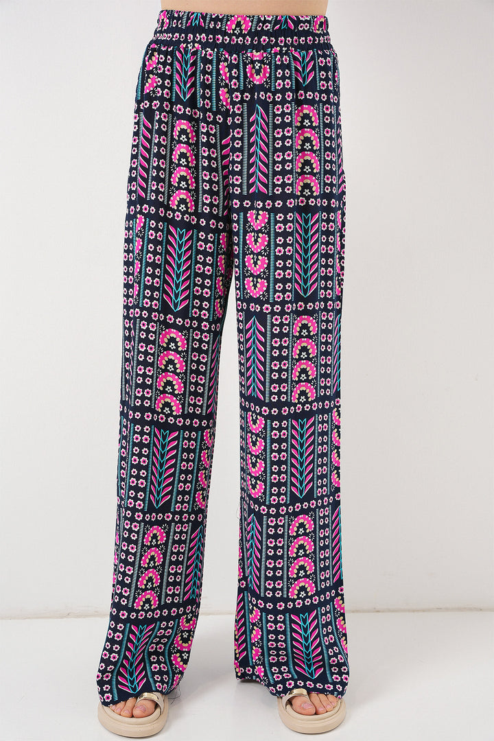 Bigdart Pantalon en viscose modélisé pour femme 6749 - Bleu marine