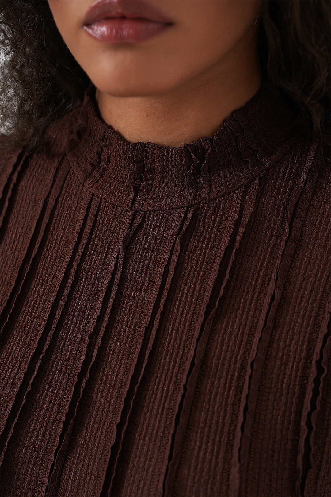 Bigdart Blouse tricotée extensible texturée pour femme 975 - Marron