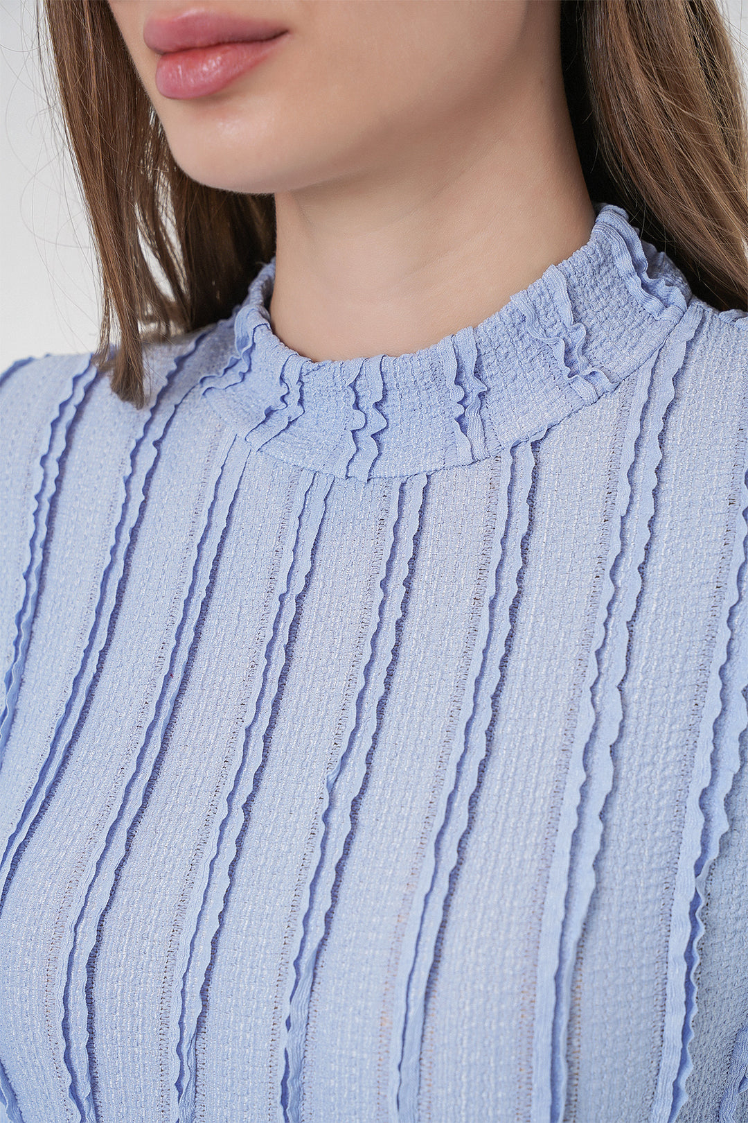Bigdart Blouse tricotée extensible texturée femme 975 - Bleu