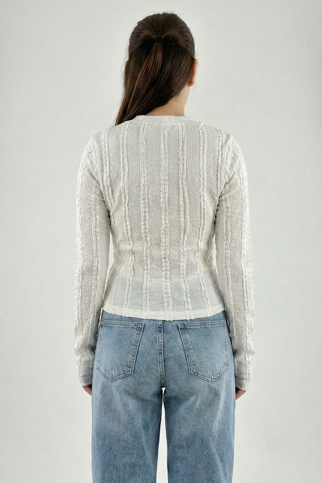 Bigdart Blouse Tricotée Texturée Femme 980 - Blanc