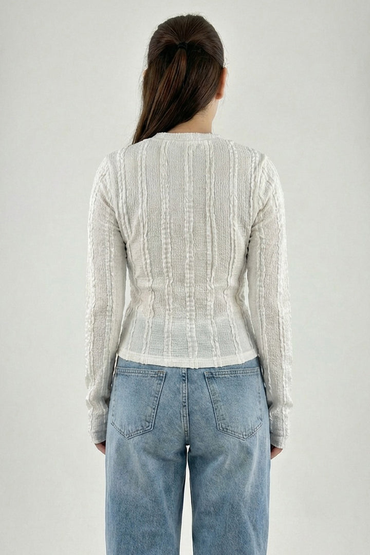 Bigdart Blouse Tricotée Texturée Femme 980 - Blanc
