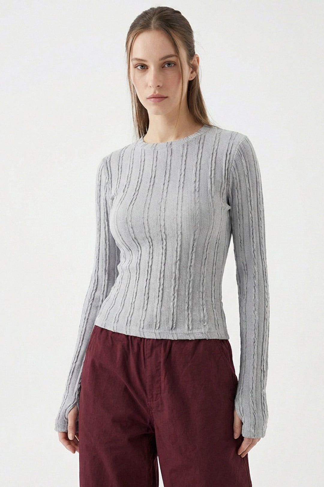 Bigdart Blouse Tricotée Texturée Femme 980 - Gris