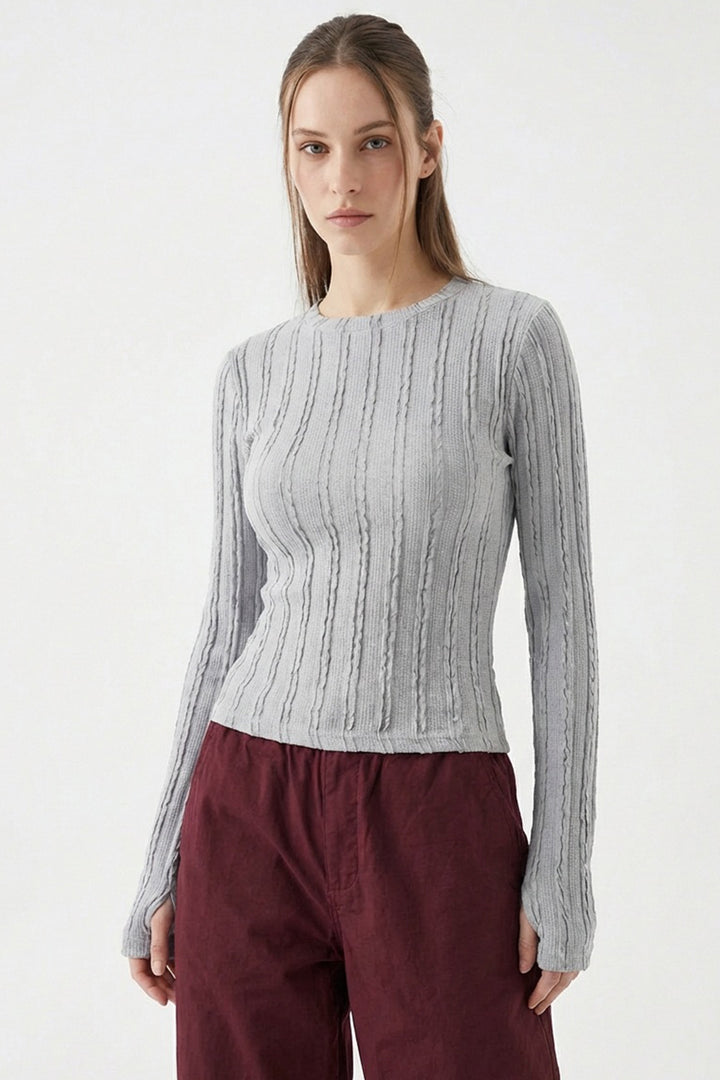 Bigdart Blouse Tricotée Texturée Femme 980 - Gris