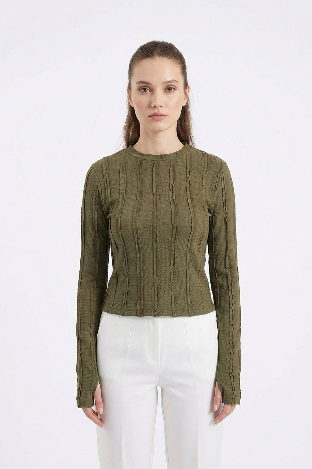 Bigdart Blouse Tricotée Texturée Femme 980 - Kaki