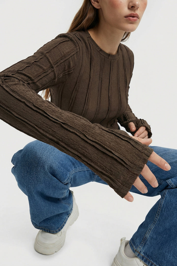 Bigdart Blouse Tricotée Texturée Femme 980 - Marron
