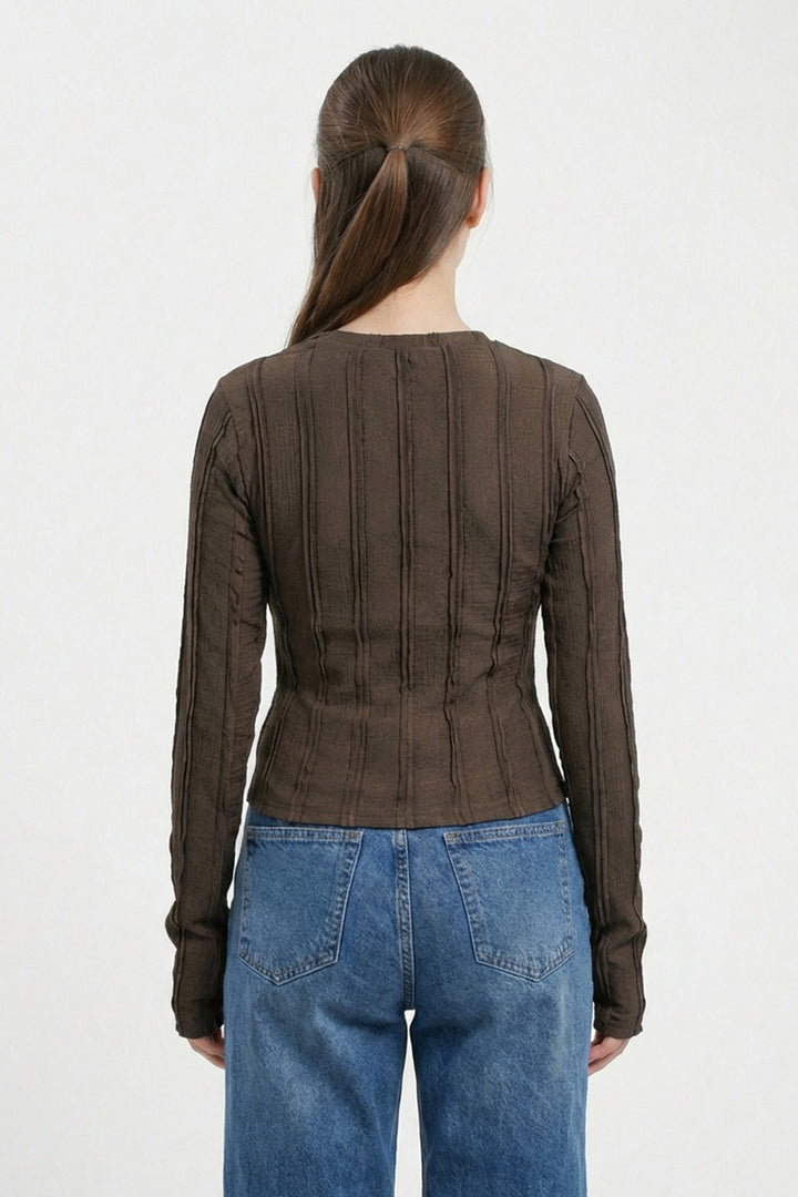 Bigdart Blouse Tricotée Texturée Femme 980 - Marron