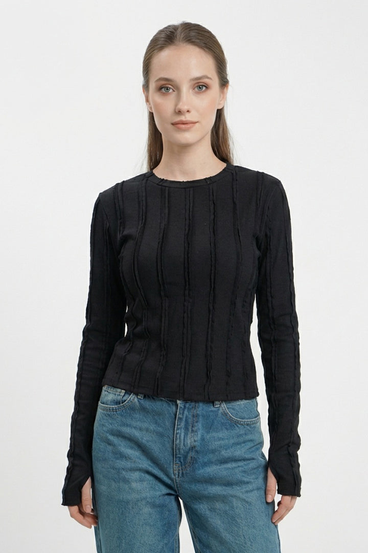 Bigdart Blouse Tricotée Texturée Femme 980 - Noir