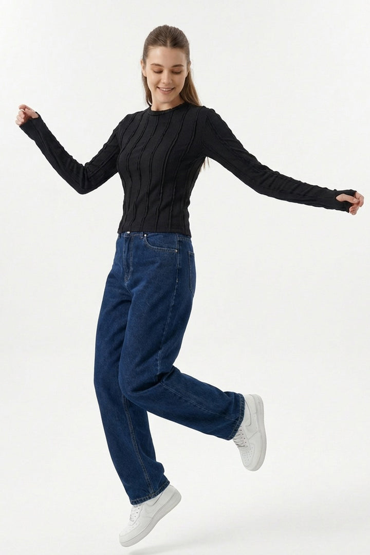 Bigdart Blouse Tricotée Texturée Femme 980 - Noir