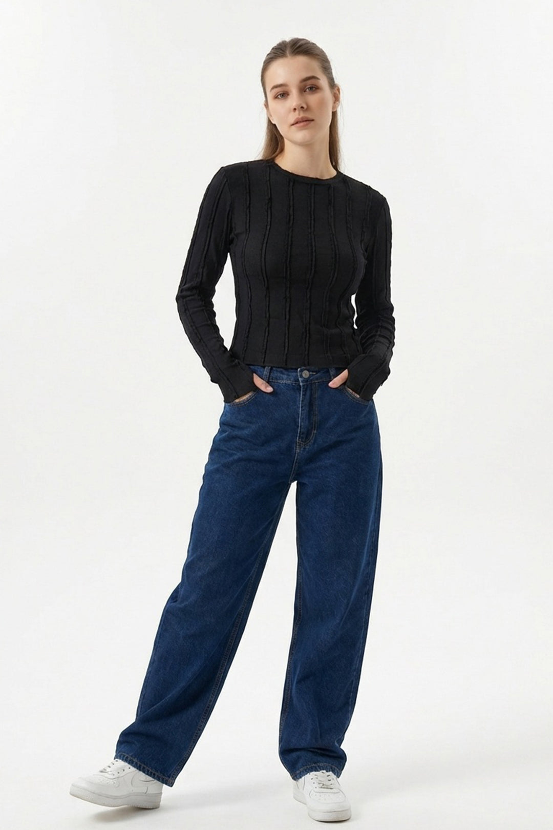 Bigdart Blouse Tricotée Texturée Femme 980 - Noir