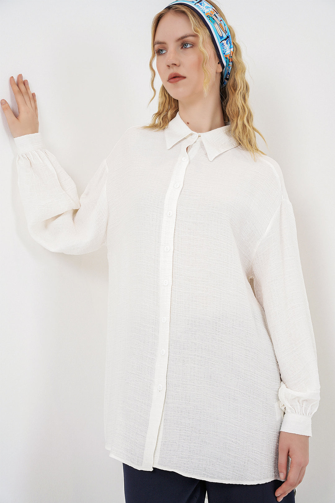 Bigdart Tunique Oversize Texturée Femme 5989 - Blanc