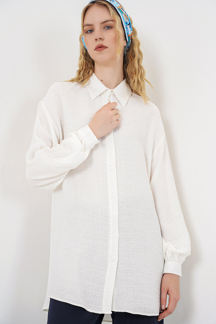 Bigdart Tunique Oversize Texturée Femme 5989 - Blanc