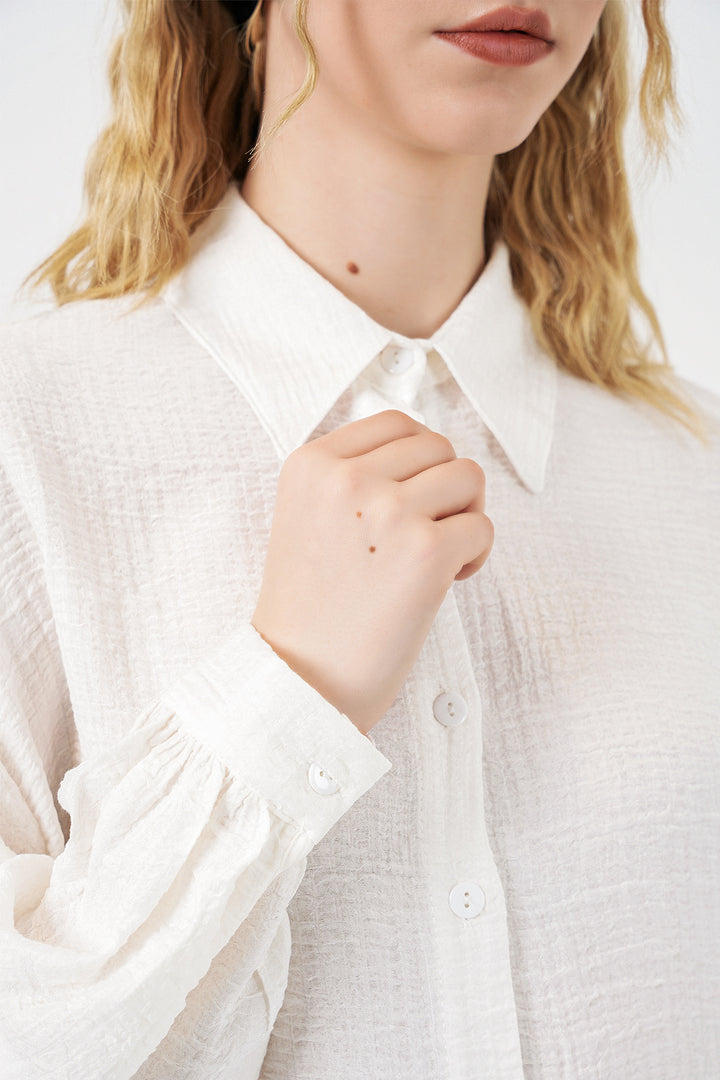 Bigdart Tunique Oversize Texturée Femme 5989 - Blanc