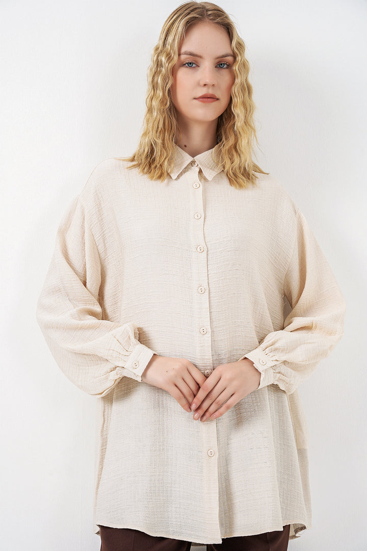 Bigdart Tunique Oversize Texturée Femme 5989 - Crème