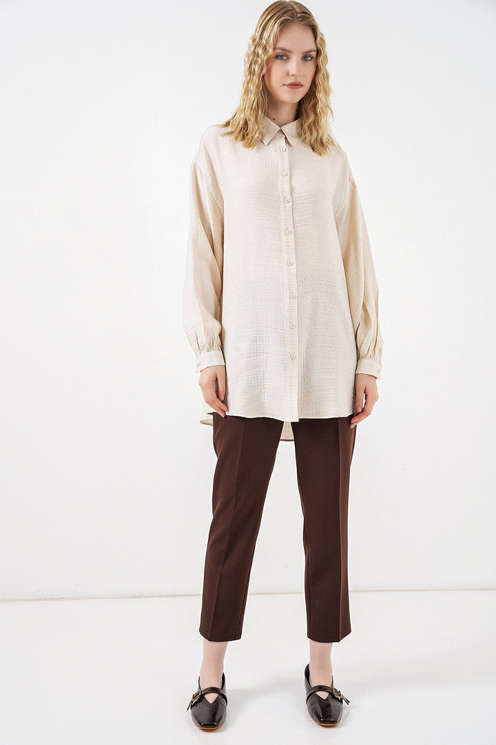 Bigdart Tunique Oversize Texturée Femme 5989 - Crème